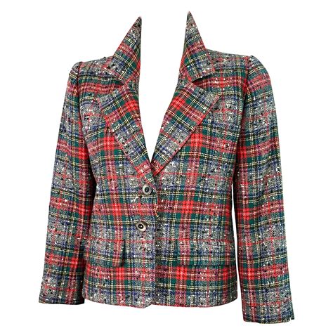tartan jacket yves saint laurent